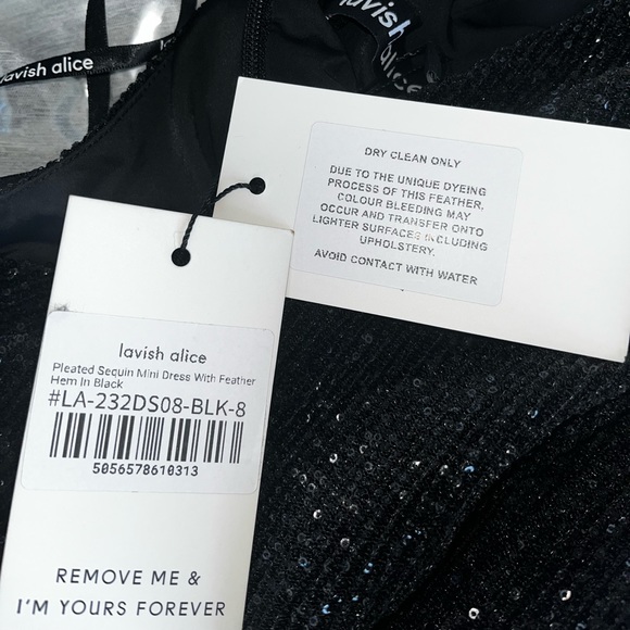 Lavish Alice: Feather-Trimmed Sequined Minidress (NWT) - Picture 11 of 17